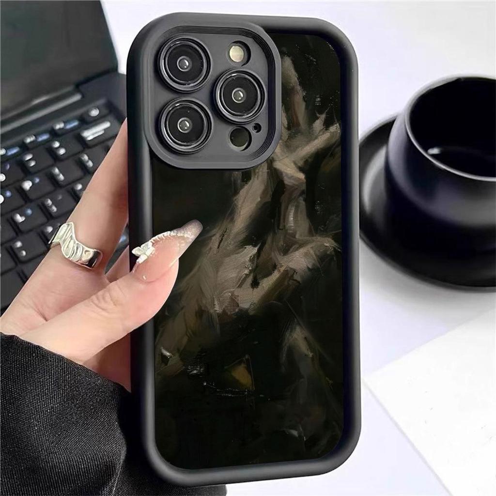 iPhone 15/16/17 Pro Max Black Groove Pattern Protective Case