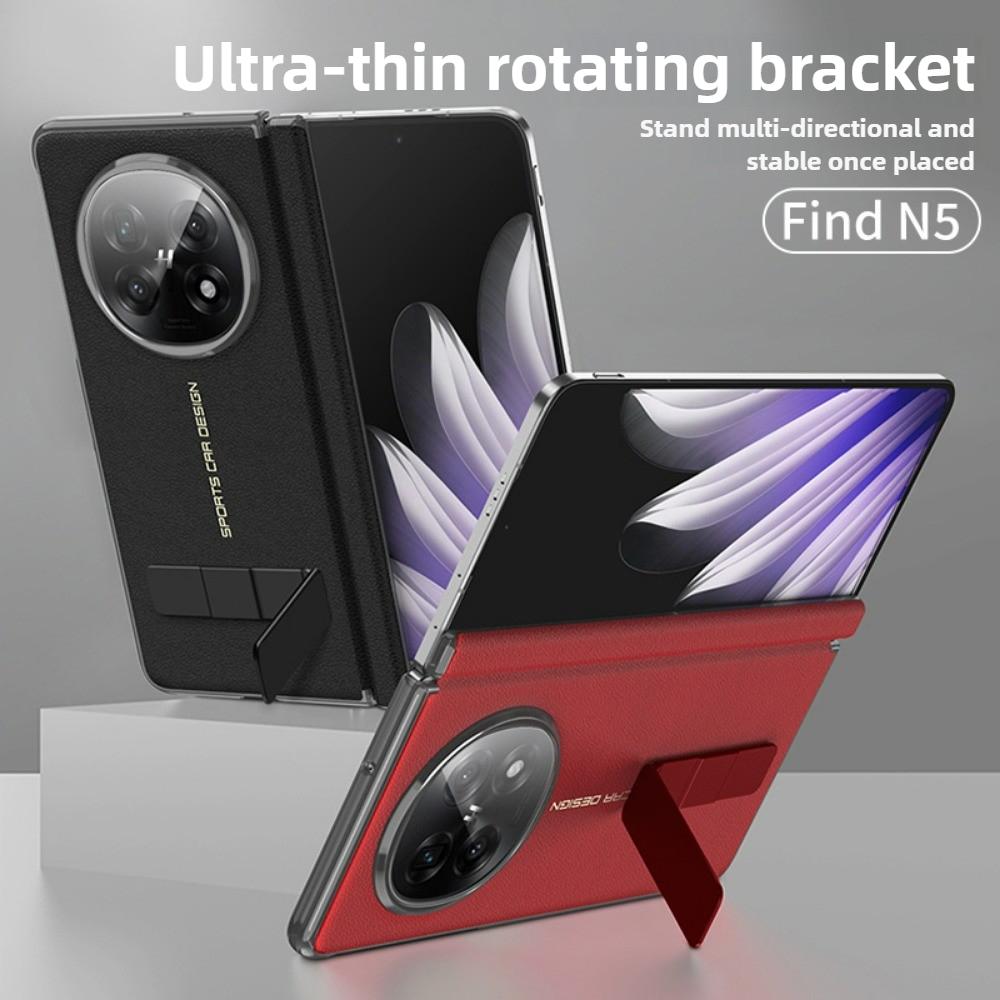For OPPO Find N5 Case Luxury High-quality Matte Leather Rotating Bracket Folding Hinge Shockproof Protection Back Cover No Film