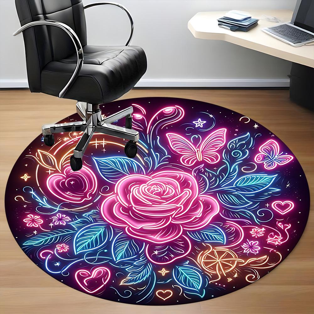 1 Stück Neon-Rosen-Stuhlteppich für das Büro, rutschfest, weich und langlebig, perfekt für das Büro yy260127147