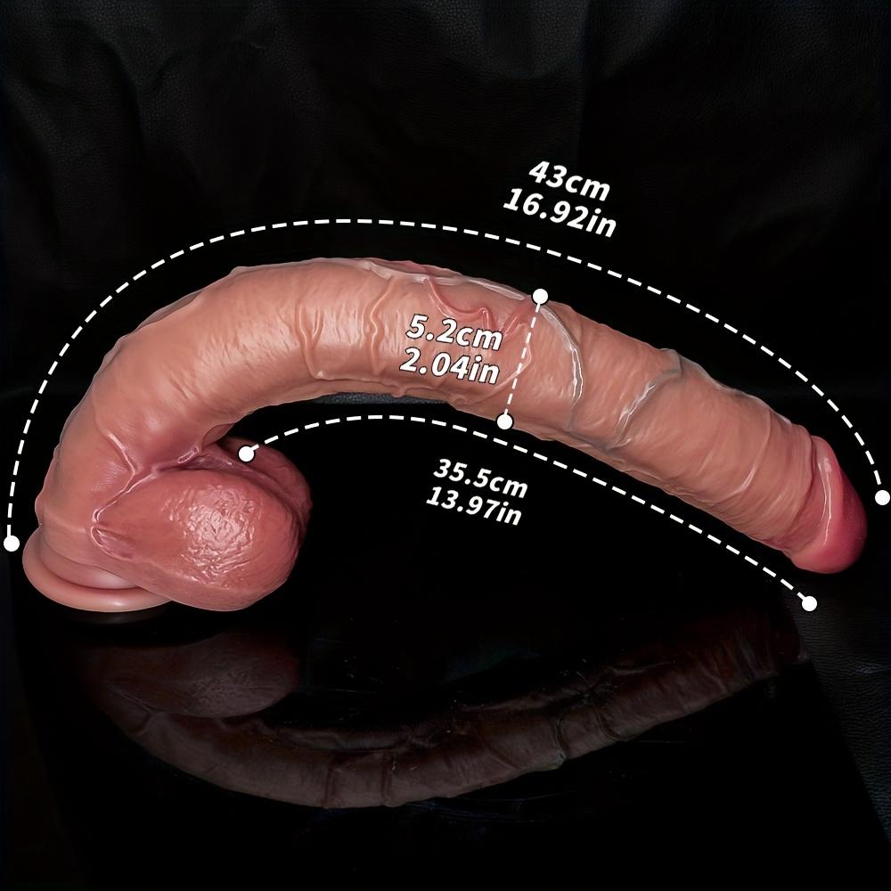 16.93 İnç Uzunluğunda Gerçekçi Silikon Dildo, Dokulu Tutuşlu Yumuşak Gerçekçi Yetişkin Seks Oyuncağı, Kadınlar ve Çiftler İçin Eller Serbest Zevk Uyarıcısı