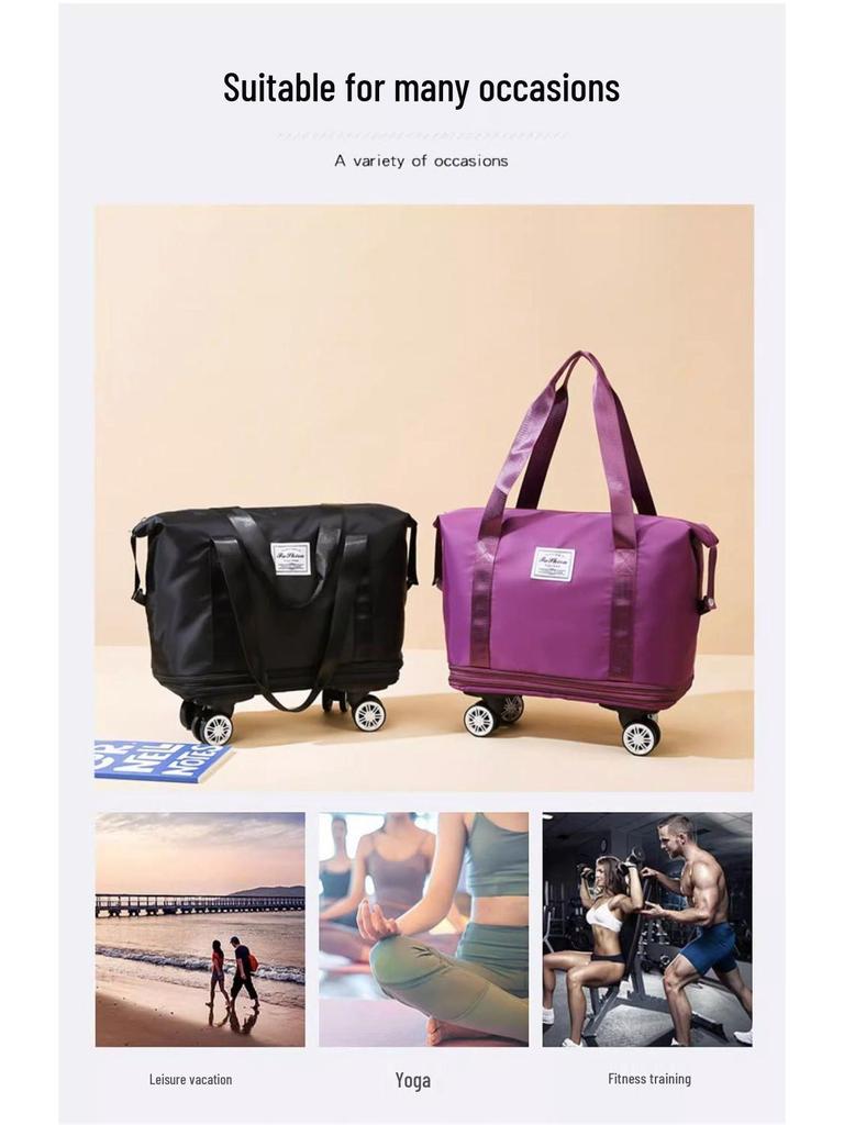 Dreilagige Duffle-Tasche für Wehen und Geburt mit Rädern - Handliche Reisetasche mit großem Fassungsvermögen für Frauen