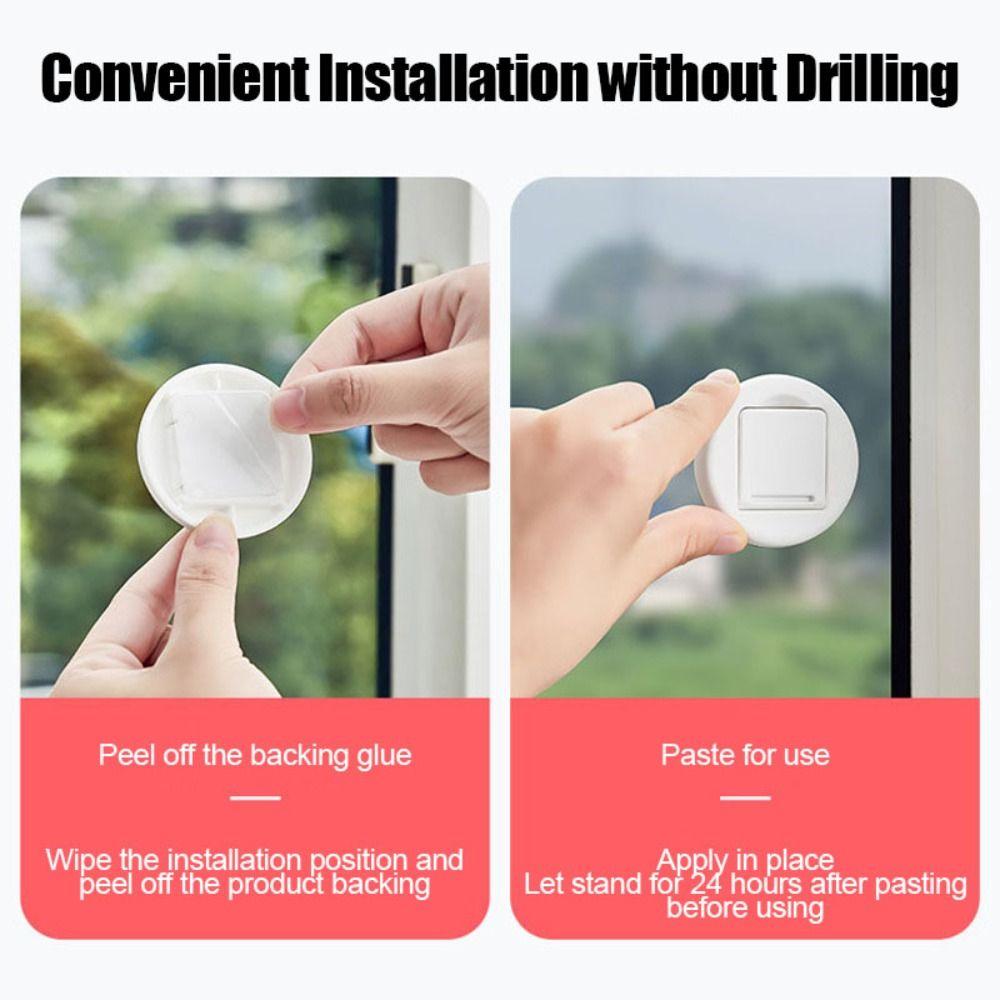 6pcs No Drilling Sliding Glass Door Lock Self-Adhesive Sliding Door Stopper  Children