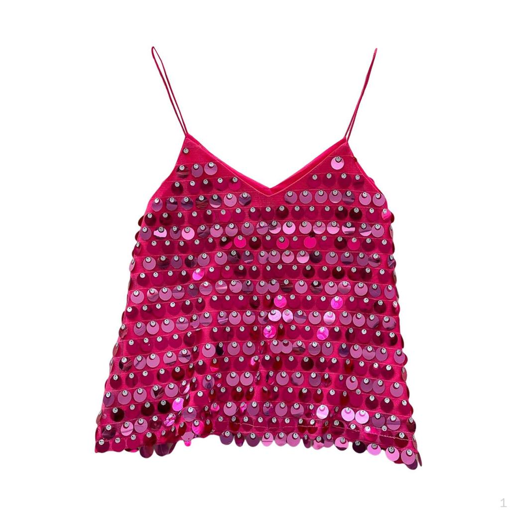 Shimmer Camisole Club Party Costum Fashion Festival Beach Girls Sequin Crop Top