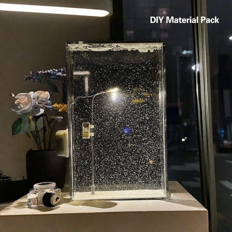 Small Night Light Snow Scene Street Light DIY Kit Creative Snowy Night Flowing Night Light Handmade Material Package Best Gifts