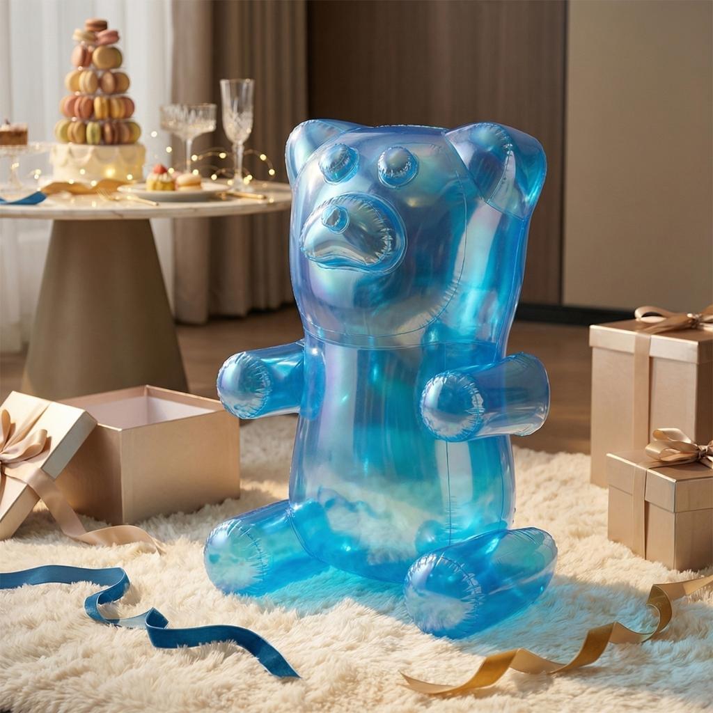 Inflatable Candy Bear Toy PVC Transparent Color Indoor Decoration