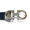 Pristine Salvatore Ferragamo Belt Double Gancini Reversible Navy Leather Mens Used