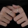 Intertwined Love Couple Rings: Openable Ring Set, Japanese-Korean Inspired, Perfect Simple Valentine's Day Gift.