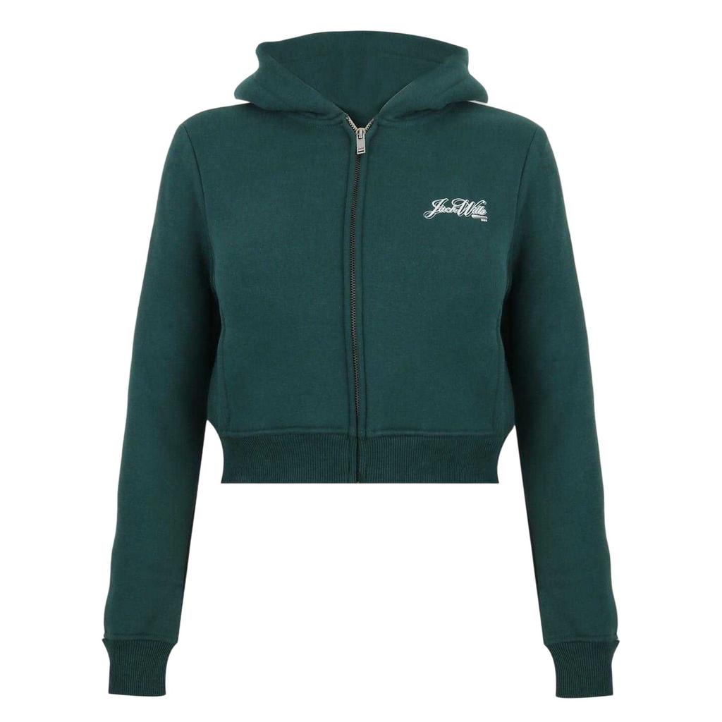 Jack Wills Womens/Ladies Script Cropped Full Zip Hoodie
