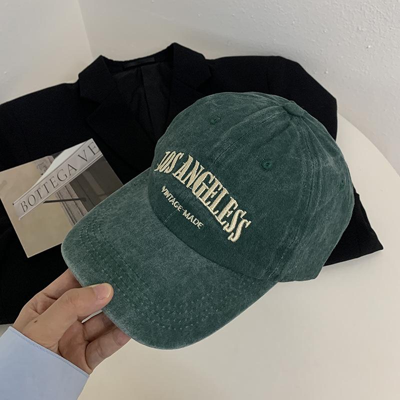 Autumn and Winter Retro Peaked Cap Women's Soft Top Hat Women's Washed Face Small Wide Brim Baseball Cap