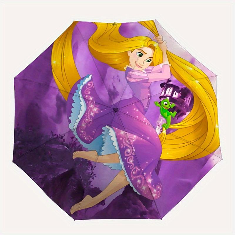 

1pc Tangled Rapunzel Automatic Folding Umbrella: Compact 8-rib Design Cartoon Travel Companion for Outdoor, Casual Accessory