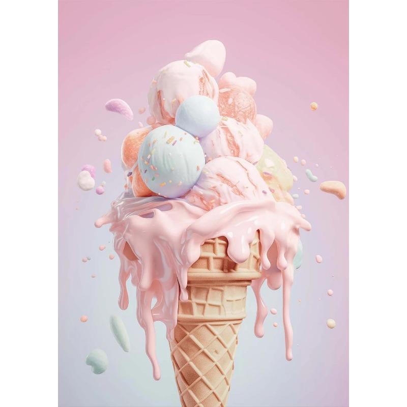 Modă Roz Alimente Înghețată Macaron Poster Pop Pictură pe Pânză Imprimare Artă de Perete Imagine HD Cameră Fete Cameră Copii Decor Acasă Fără Ramă