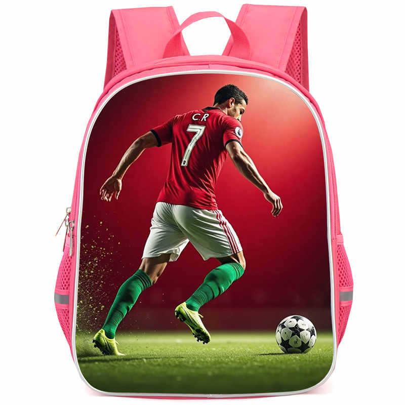 Cr7 Rucksack Hochauflösender Druck Große Kapazität Multifunktion Reißverschluss Oxford Rückenschutz Leichter Rucksack