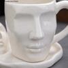 Set ceașcă de cafea și farfurii din ceramică Cana creativă cu față umană Pahare de băut pentru cuplu Ceai de ceai cu lapte Căni de cafea Căni de lapte Căni de ceai