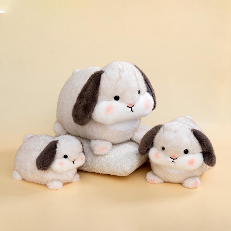 Cute Fat Rabbit Plush Pillow Toy Soft Stuffed Doll Pendant Lifelike Cartoon Bunny Plushie Keychain Gift For Kids