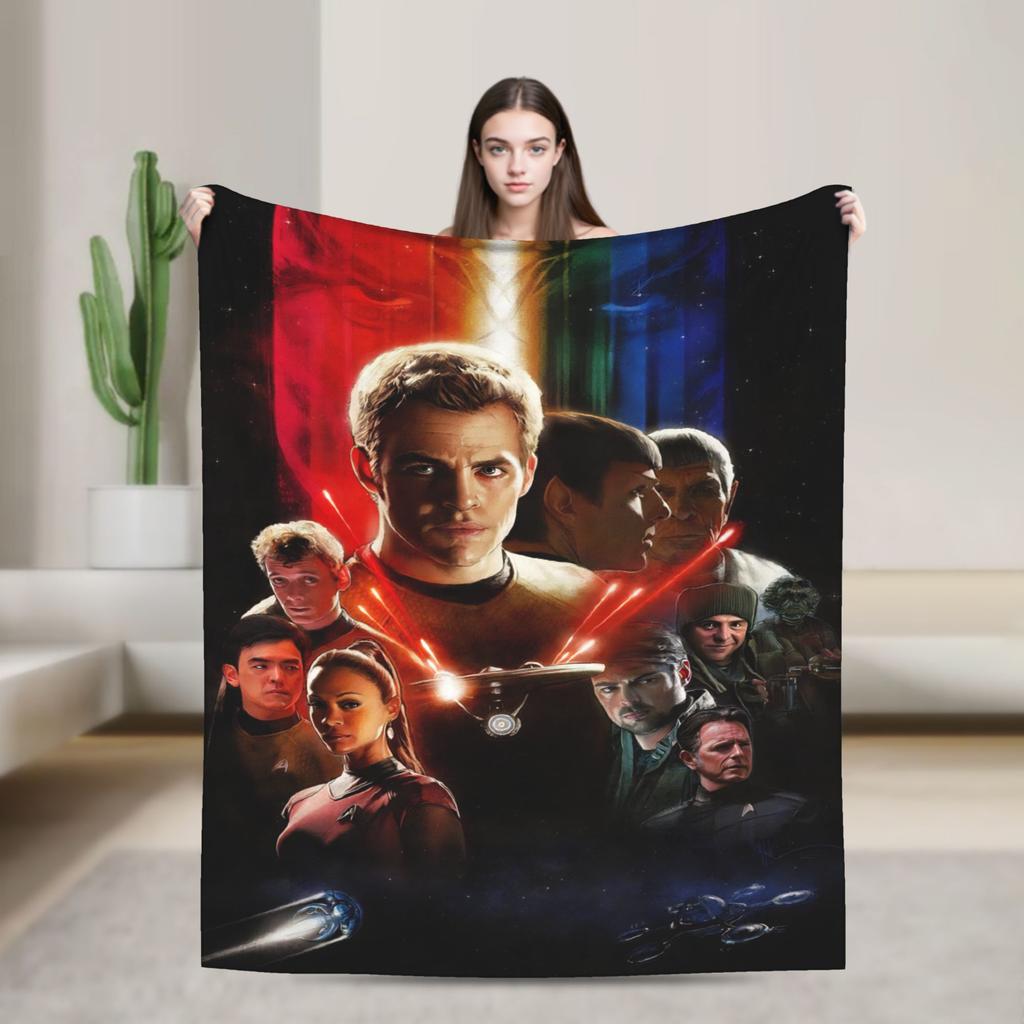 Stars Treks Groups Super Warm Blankets Starfleet Movie Travel Plush Throw Blanket Couch Chair Flannel Bedspread Sofa Bed Cover