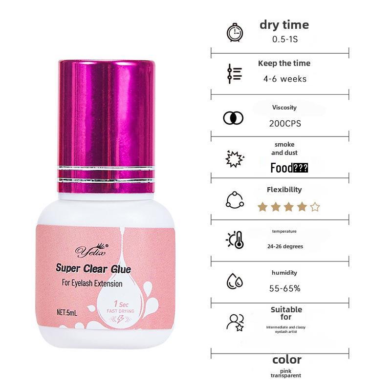 Quick-Drying, Long-Lasting, Gentle, Non-Irritating Soft-State Eyelash Extension Glue for Self-Grafting.
