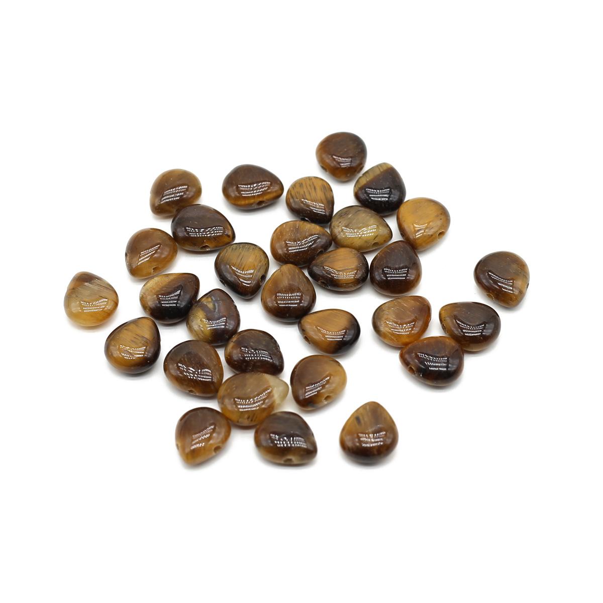 

10 шт. в партии бусины из натурального камня каплевидной формы кристалл розовый кварц агат бирюза свободные бусины для изготовления ювелирных изделий DIY аксессуары для ожерелья 10x12x5 мм 10Pcs/Tiger s Eye