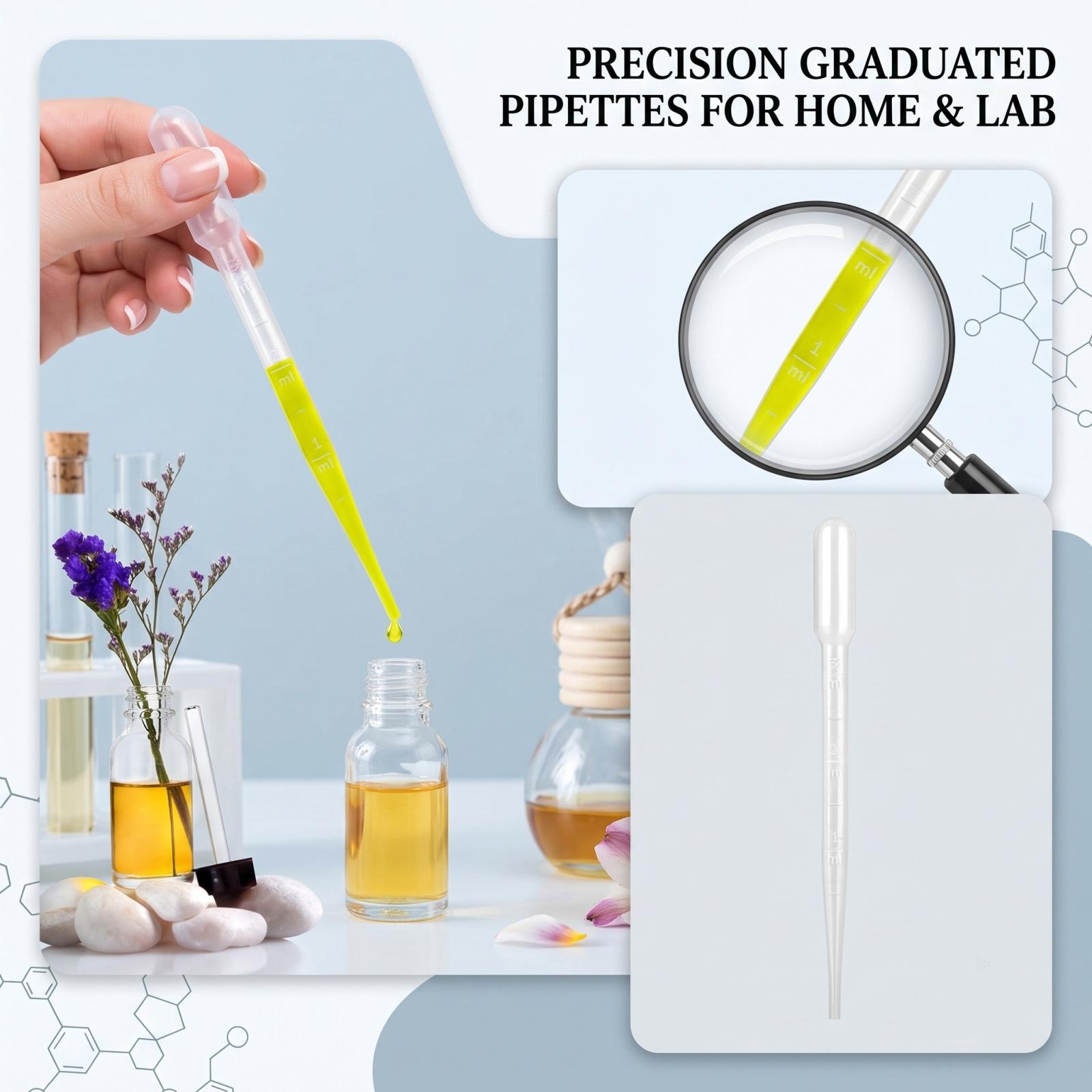Disposable Plastic Graduated Pipettes 1ml - Transfer Pipettes for Handling One Size