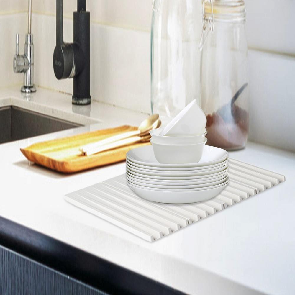 

Multifunctional Kitchen Draining Mat Foldable Heat-insulating Pot Pads Kitchen Utensils сірий