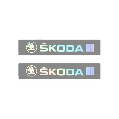 AAAJG1 2pcs Car Crystal Emblem Decals Car Window Wiper Stickers For Octavia A5 A4 Fabia Superb Rapid Mk3 Yeti Kodiaq