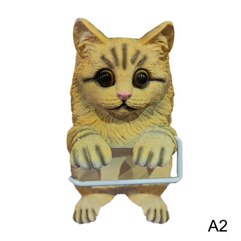 Dog Toilet Paper Holder Wall Mount Resin Shark Roll Paper Organizer Bathroom Kitchen Paper Towel Tissue Dispenser Decoration