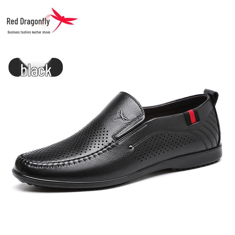 Red Dragonfly Men s Breathable Leather Moccasins - Soft Sole, Lightweight Slip-ons 44