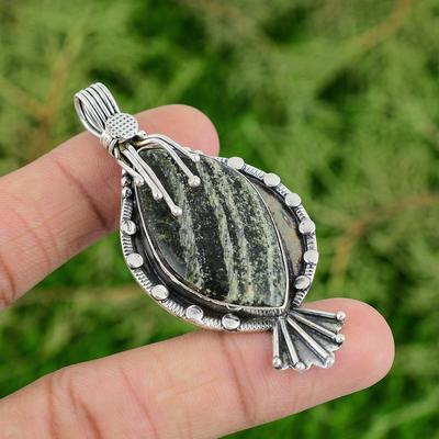 Daughters Day Sale Natural Green Swiss Opal 925 Sterling Silver Bezel Pendant