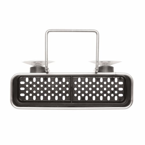 Simplehuman Slim Sink Caddy, Stainless Steel Sponge Holder with 4 Suction Cups (KT1134)