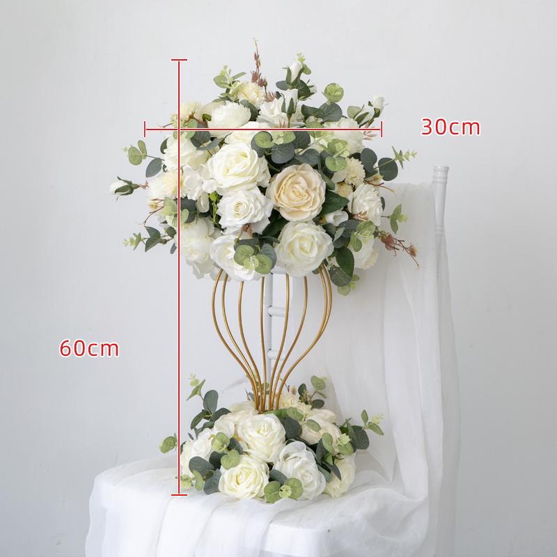 White Horn Artificial Floral Art Wedding Arch for Photography & DIY Decorations