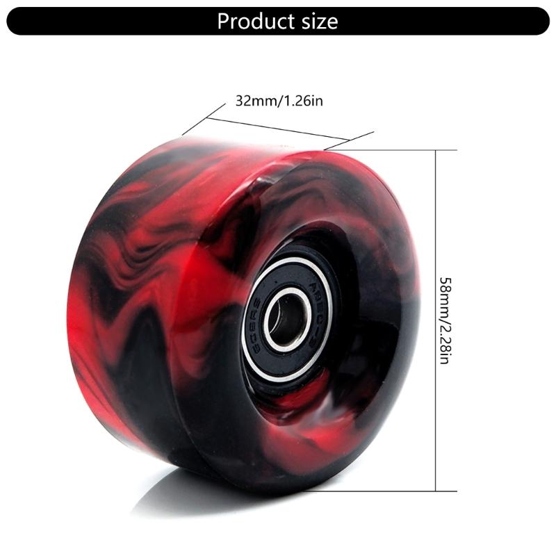 Roller Skate Wheels with Wrench, Quads Roller Skate Wheels Double Row Skating Skateboard Quads Skate Replacement Wheels