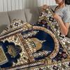 Islamic Muslim Praying pattern Blanket Flannel warm comfort  soft plush blanket for sofa living room office bedroom travel gift