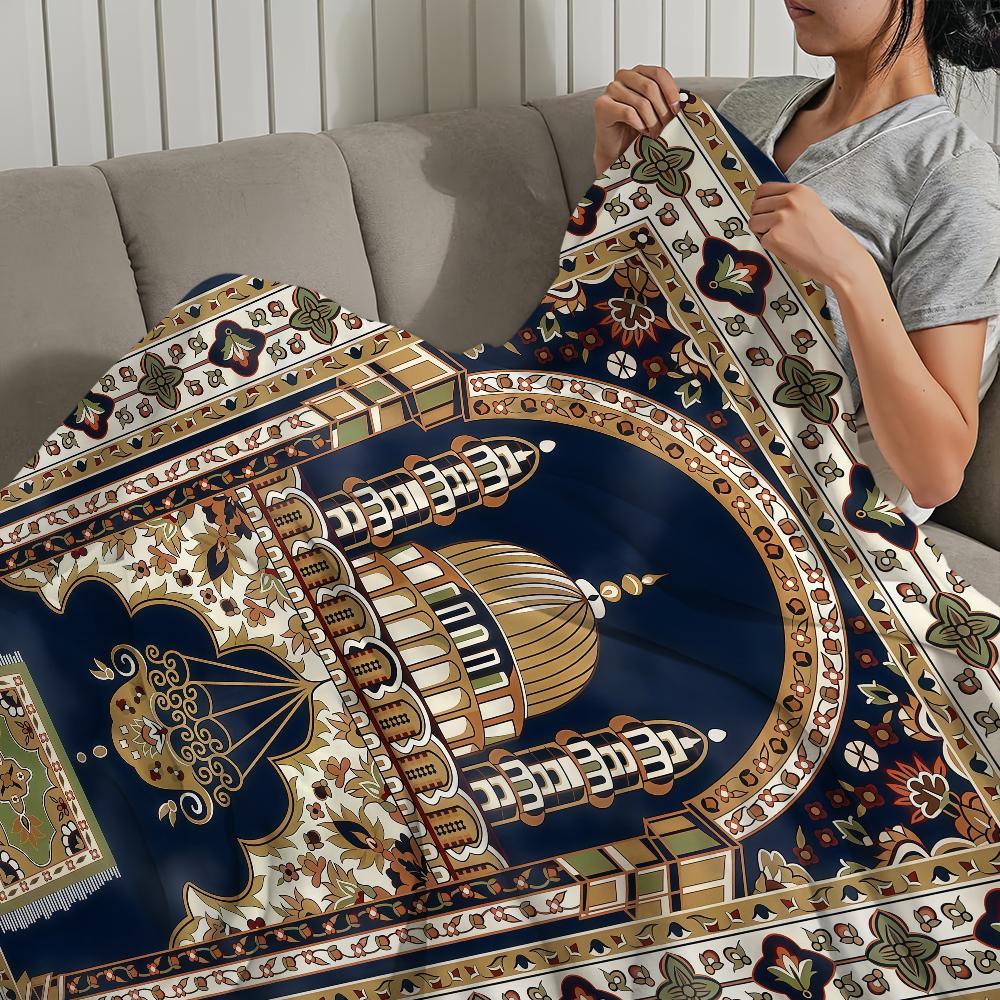 Islamic Muslim Praying pattern Blanket Flannel warm comfort soft plush blanket for sofa living room office bedroom travel gift