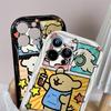 For iPhone 16 15 14 13 12 Samsung S24 S23 S22 A06 A13 A14 A15 A16 A55 Redmi Note 13 12 Cartoon Lovely Dog Soft Wavy Edge Design Phone Casing