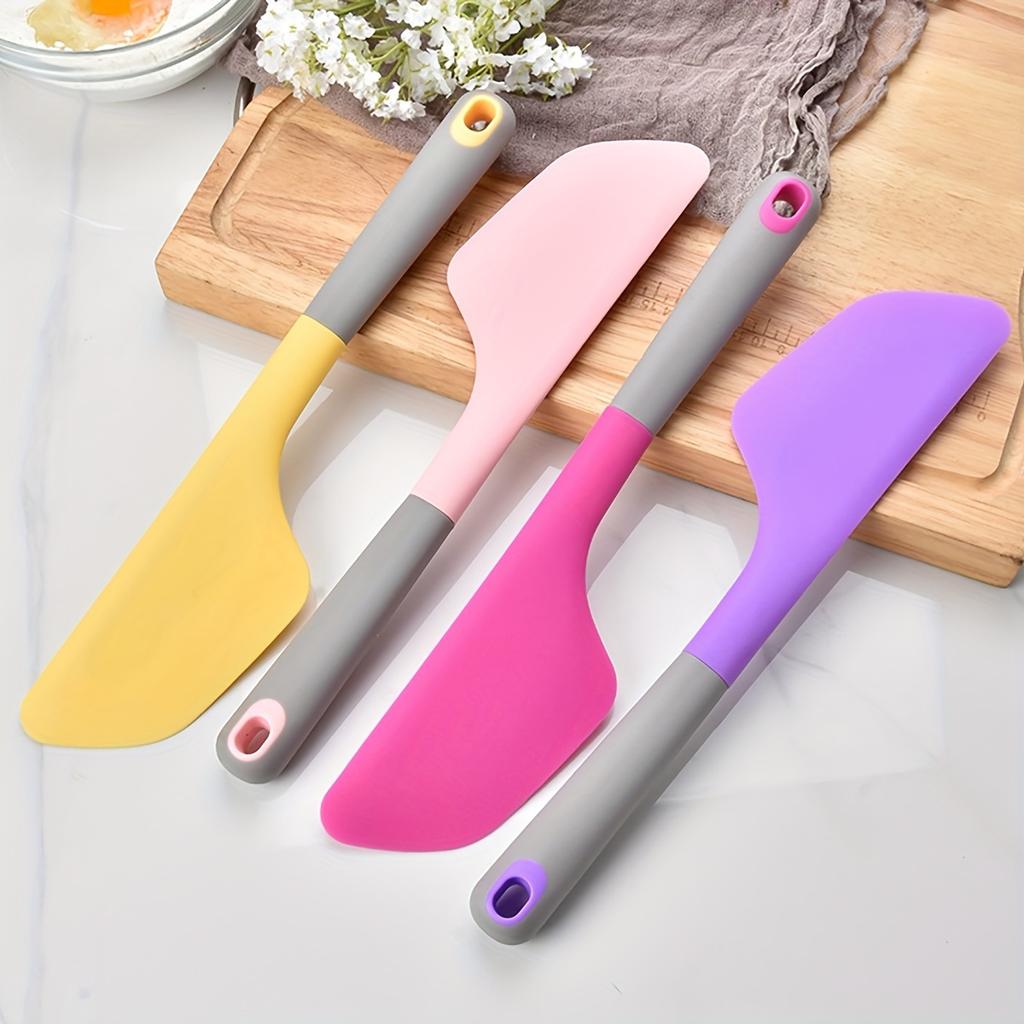 1pc Large Silicone Spatula Scraper Heat-Resistant Non Stick Baking Tool with Ergonomic Handle, Multi Color Options for Cake Decorating,Bread Spreading