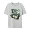 Funny Cat Three Cat Moon 3 Wolfs New Coming Man Tshirts Casual Tops Tees Cotton Fabric Birthday Luxury Designer T-Shirts