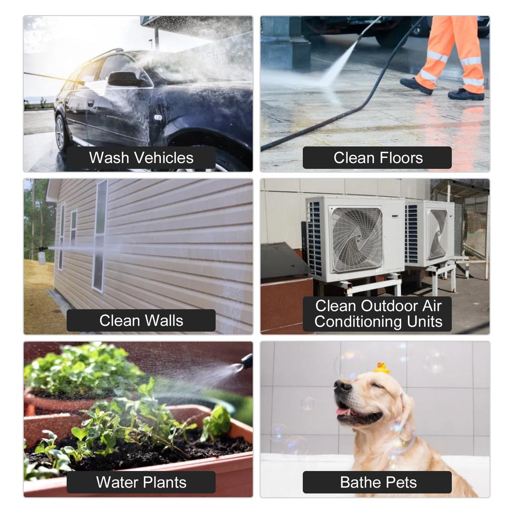 Cordless Pressure Washer, Portable Handheld Power Washer with 15000mAh Battery, 6 in 1 Nozzle, 16.4FT Hose, for Car