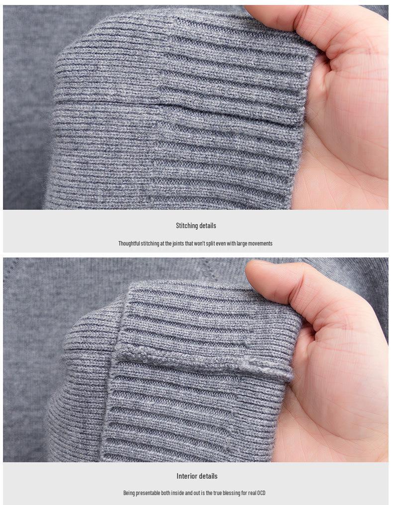 Men's Trendy Loose Fit Round Neck Sweater - Autumn/Winter 2025 Collection, Simple Solid Color Casual Knit Base Layer