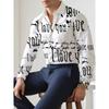 Camicia da uomo alla moda a maniche lunghe con colletto e bottoni, taglie forti, con stampa 3D