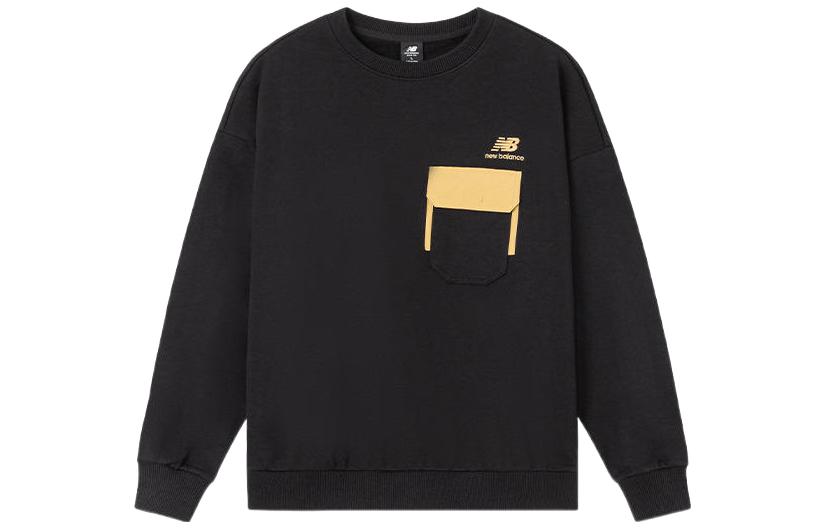 New Balance Sweatshirts Men s Black Crew Neck Moderate Regular AMT24371-BK M