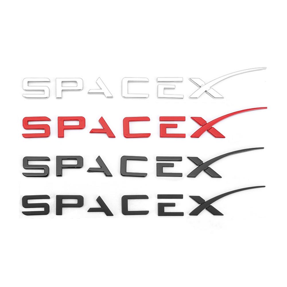 1pcs Pretty ABS Spacex Letters Logo Stickers for Model 3 X Y S CarRaer Trunk Emblem Badge Refit Styling Auto Accessories
