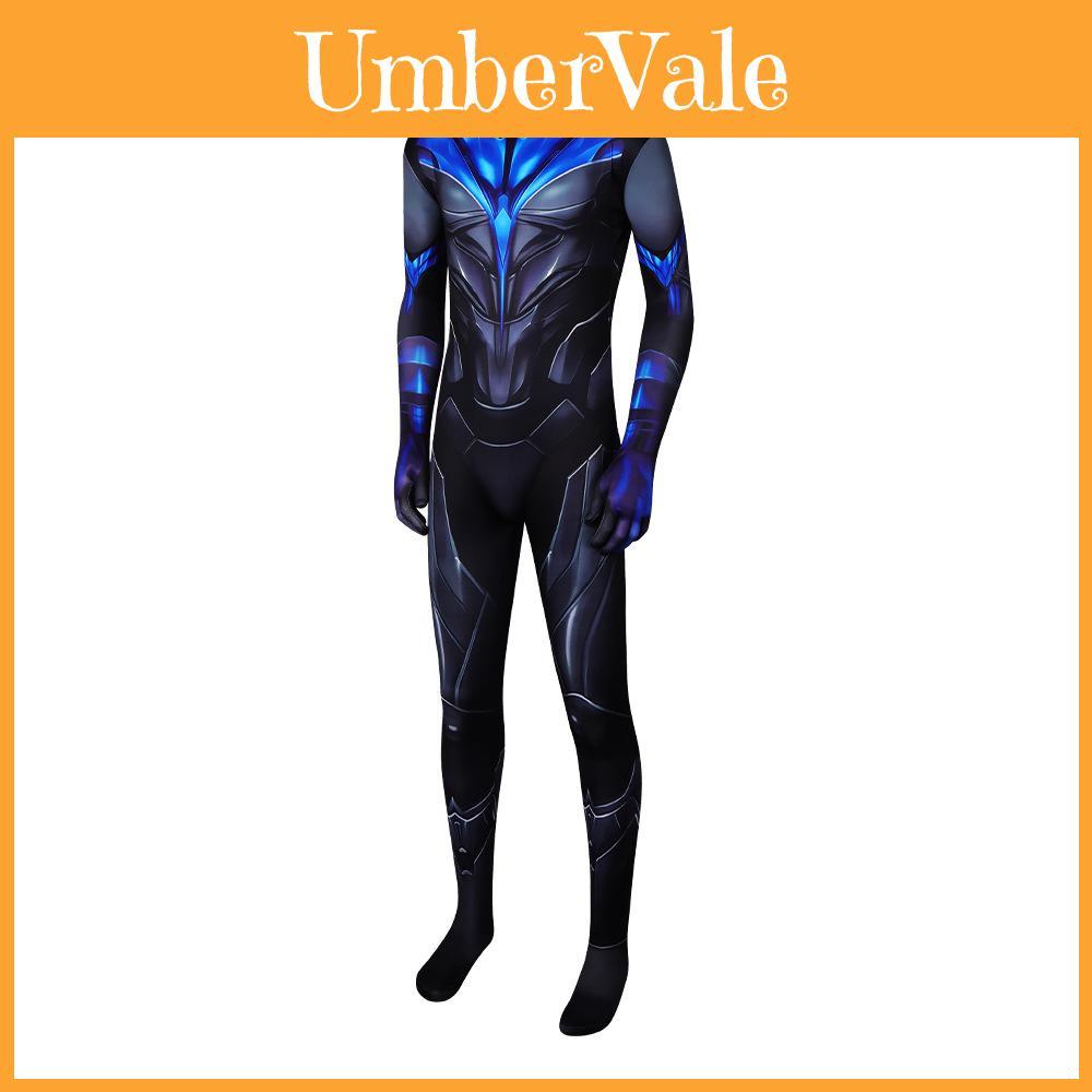 Tuta Integrale Nightwing dei Titans con Tessuto in Lycra per Cosplay ed Eventi in Costume