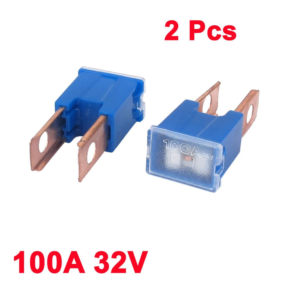 X Autohaux Auto Car 100A 60A 40A 30A 32V Male Pal 2 Straight Blade Slow Blow Fuse 2 Pcs 50A Female PAL 2 Terminal Slow Blow Fuse