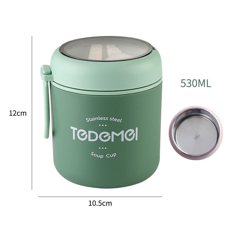 Insulated Stainless Steel Food Thermal Jar 530ml/710ml Soup Thermos Container Lunch Box for School Children Keeps Hot