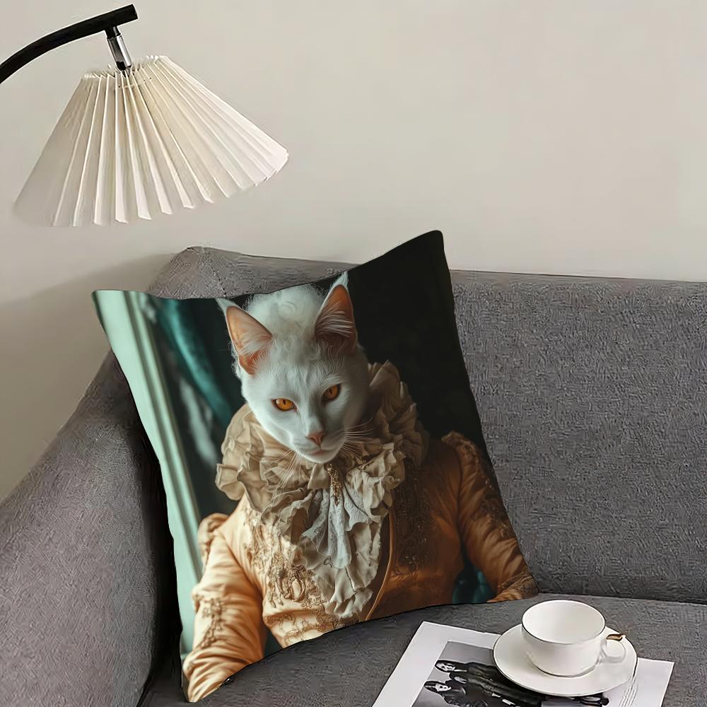 Cute Cat Printing Decorative Cushion Cover Reversible Plush Pillow Cover – For Car, Sofa, Bedroom, Perfect As a Gift.
