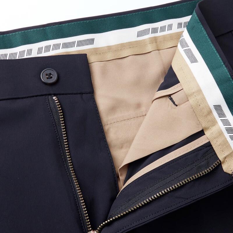 Shanshan Men's Navy Blue Straight Fit Casual Pants