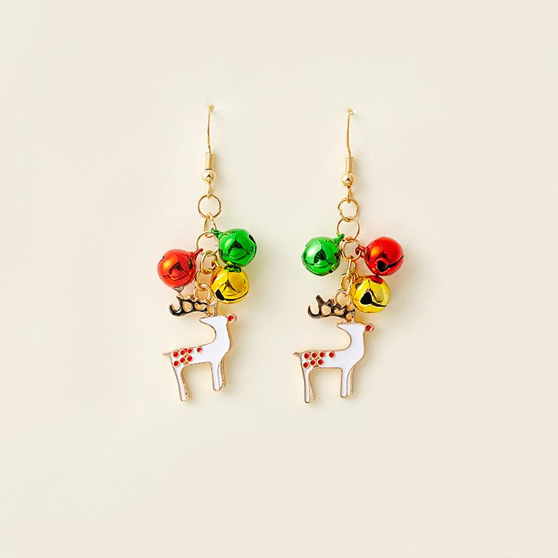 

Trendy Christmas Series Cartoon Drip Glaze Color Matching Bell Earrings Personalized Earrings Earrings Earrings Women