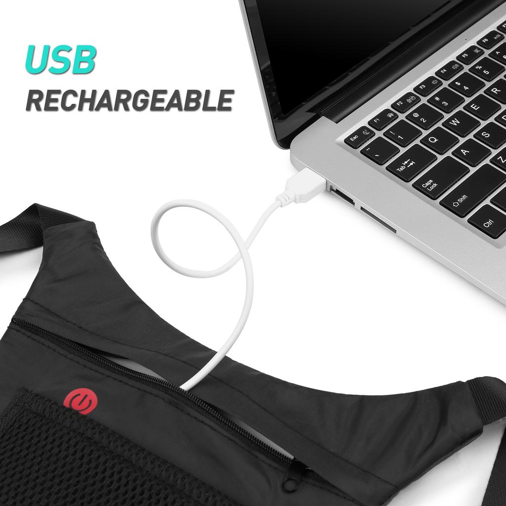 LED Turn Signal Bike Pack USB Rechargeable Reflective Vest Backpack with Direction Indicator Safety LED Backpack