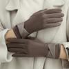 Warm Gloves with Velvet, Suitable for Women To Use In Winter, Touch Screen Elegant Bow Accessories, Cycling and Driving Gloves