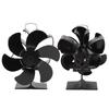 Stove Fan 6 Blades Grter   Volume Low Noise   Wr Resistance Fireplace Fan Black
