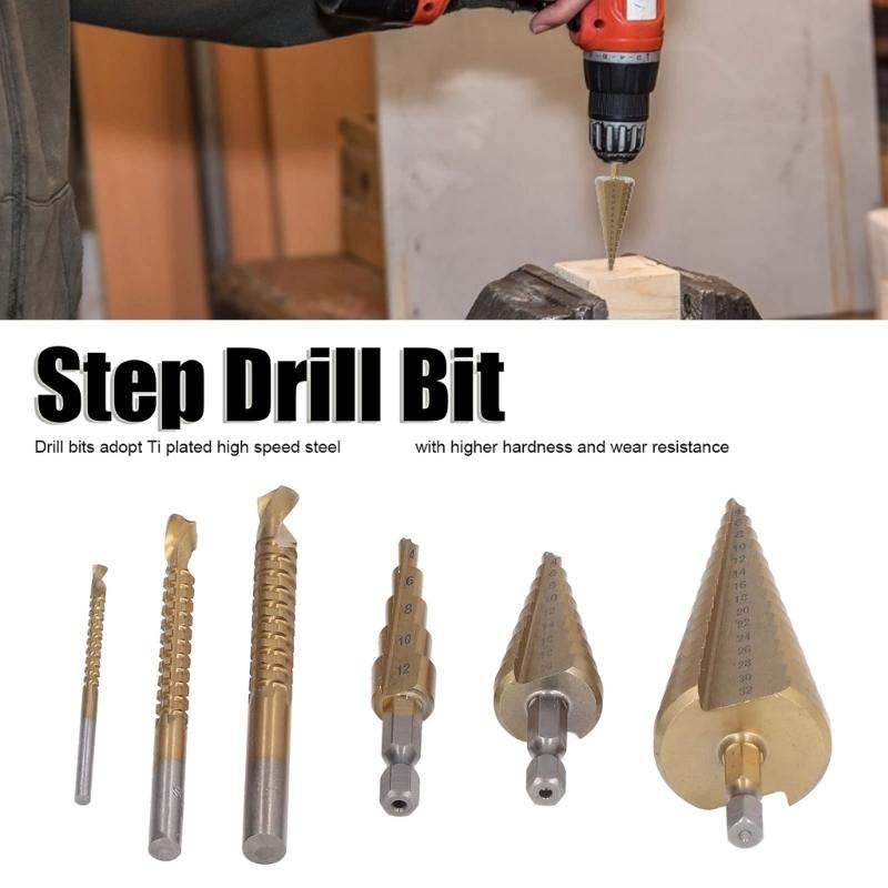 Professional Multi Purpose Tapered Step Drill Bits Double Flute Design Efficient Chip Removal Bearing Steel Construction